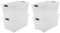 Iris Ohyama 4 Cajas de almacenamiento con tapas, 45L, Transparente, Clips de Cierre, Duradero, Apilable, para Dormitorio, Armario, Oficina, Organizadora, Ropa, Libre de BPA, NTB-45