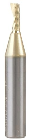 Amana Tool 51373-Z SC Espiral 'O' Flauta única, Fresa para Metal, Fresa para Aluminio, Corte de Aluminio 1/8 D x 5/16 CH x 1/4 SHK x 1-1/2 pulgadas de largo, Corte Superior ZRN con Acabado de Espejo