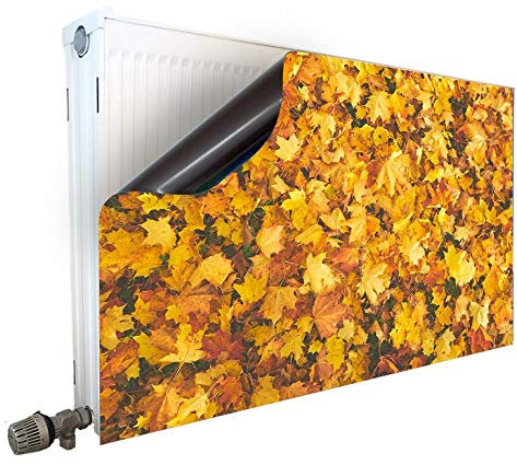 Smagnon Magnet Heizkörperverkleidung Heizkörperabdeckung Heizung Schutz Motiv Herbst-Laub, Heizkörper Höhe:30 cm, Heizkörper Länge:140 cm