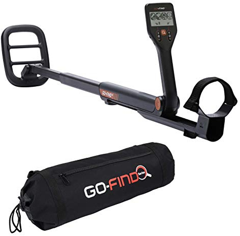 Minelab GO-FIND 22 - Metal detector compatto e ultra leggero, con bobina di rivelatore impermeabile da 20,3 cm + borsa da trasporto in tela nera in vinile resistente