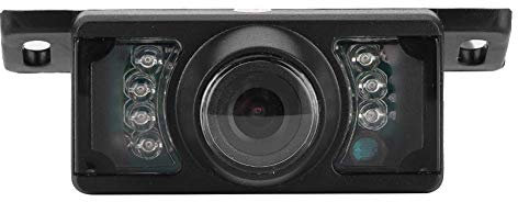 Qiilu Car Rear View Camera Set, Universal 7LED Night Vision View Rear Camera Dash Cam CCD Waterproof Short Plate Reversing Parking Monitor