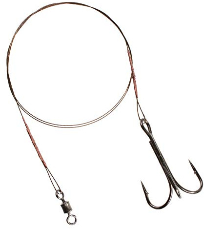 Mikado Carp 2 x Stahlvorfach 40cm mit Drilling #4 und Wirbel #5