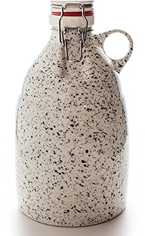 Ceramic Growler Kombucha or Beer Growler Jug for Bottling Home Brewing Beer, Soda, or as a Decorative Vase - 84-ounce