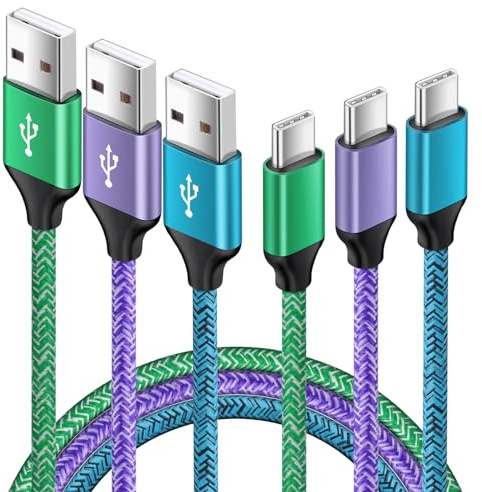USB C Samsung Charger Cable 3Pack/6FT, USB Type C Fast Charging Cable Phone Charger Cable Lead for Samsung Galaxy A17/A16/A57/A36/A56/A15/A55/A14/A54/A35/A53/S26/S25/S24/S23/S22/S21/S20, Google Pixel