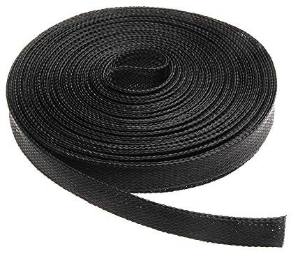 Kabelschlauch,Kabelschutz 10m Schwarz Isoliert Flechthülle Tight Pet Draht Kabelschutz Erweiterbarer Kabelhülse Drahtdrüse (Color : 10M, Size : 14mm)