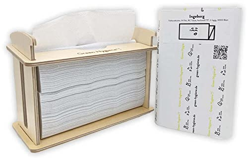 Green Hygiene KÜCHENPARTY, Falthandtuchpender, Tischspender aus Holz, Papierhandtuchspender, Handtuchspender