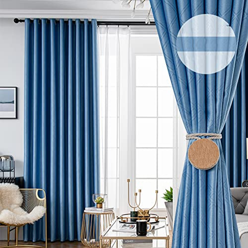 1 Panneaux Occultant Rideaux, Thermique Isolan Rideaux Texture Rhombique Design Isolation Rayon UV Oeillets Rideaux Anti Bruit pour Moderne Salon Et Chambre,1,W3 x H2.7m