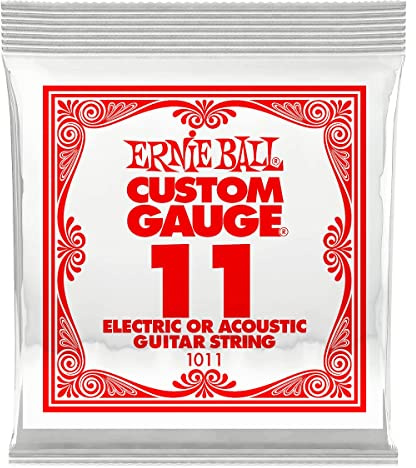 Ernie Ball Gitarrensaiten, 6 Stück, Nickel, E-Gitarre oder Akustikgitarre, Benutzerdefiniert Medium