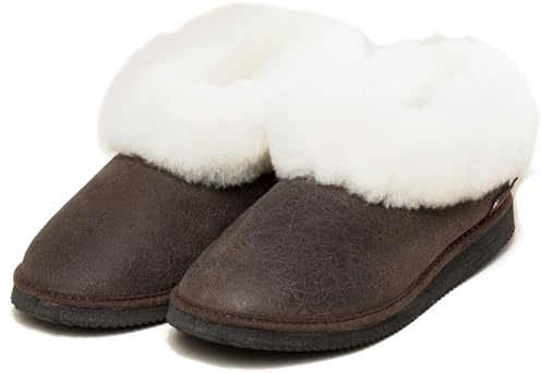 kitz-pichler Zapatillas de casa de piel de cordero Gisi para hombre y mujer | Zapatillas de piel de cordero auténtica – Suela de goma para interior y exterior | Pide una talla más grande, Vintage