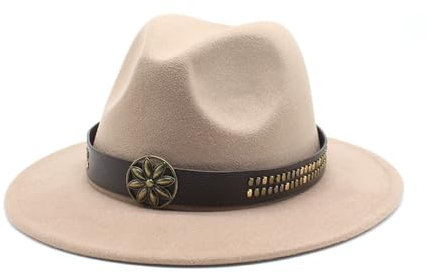 Fengyan Chapeaux Chapeau de coupe de style britannique, chapeau de jazz nouveau, chapeau tibétain à grande aile de printemps et d'automne, chapeau en feutre de salon de tir de mariage ( Couleur :