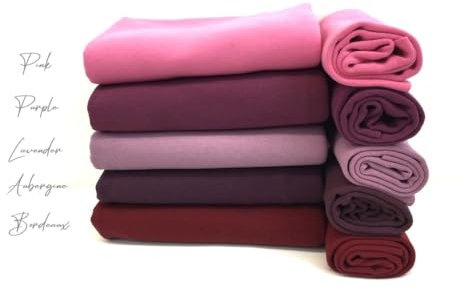 Die Stofftante Bio Soft Sweat mit passendem Bio Bündchen | Rosa-Lilatöne | je 50 cm | kuschelig angeraut (aubergine)