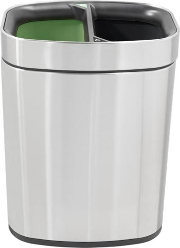 Corby Newport Doppel-Recyclingbehälter aus gebürstetem Edelstahl