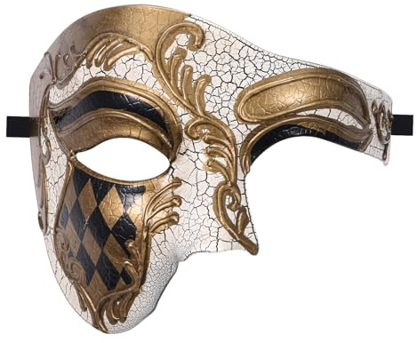 OIDEA Máscara Media Cara Hombre: Máscaras de Fantasma de la Ópera Venecia Mascarada Plástico Disfraces Carnaval Halloween Juego de Rol - Para Disfraces Cosplay Regalos