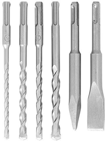 Gavigain 6PCS borrspets, borr och mejselsats med spetsmejsel Plattmejsel, hög hårdhet, snabb skärhastighet, borr för tegel, sten, betong och mer
