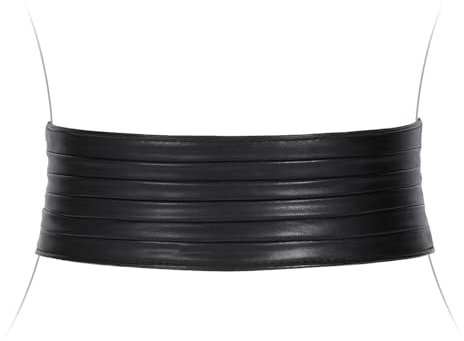 VONMELLI Breiter Gürtel Damen, Elastischer Taillengürtel Damen für Kleider Vintage Mode Dehnbarer Korsett-Gürtel für Halloween-Kostüme Passend für Taillenumfang 66-107cm Schwarz 26-28