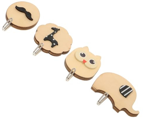 jojofuny 4pezzi Ganci Adesivi Legno Per Design Animali Per Cucina e Bagno Appendini Decorativi Per Muro Facile Installazione e Spazio Ottimizzato