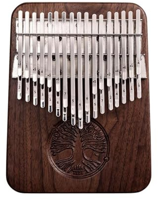 Kalimba Instrument Chromatisches Kalimba-Daumenklavier Mit 34 Tasten, B/C-Ton, Calimba-Tastaturinstrument Aus Schwarzem Walnussholz, Mit Zubehörtasche, Tonabnehmer(B w/Stand)
