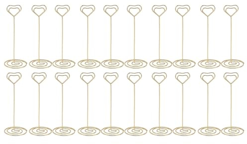 Baxnore 20 st bordshållare, högt bordsnummer, stor plats korthållare, dekorativ nummerstativ, fotohållare för bröllopsfest födelsedag 12 cm (guld)