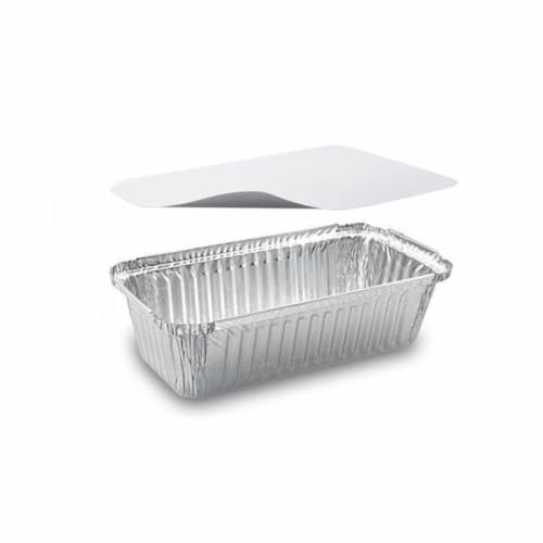 DeinPack 15 x Aluschalen Inclusive Deckel für Airfryer, Grill & Ofen - 900ml - 218x112x60mm - Wiederverwendbar & Vielseitig - Perfekte Alternative zu Airfryer Backpapier