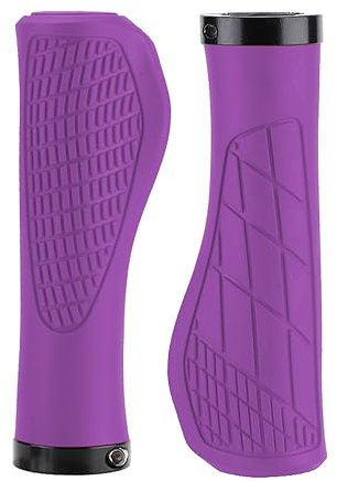 ZHAOQIN Fahrradgriffe 1 Paar Fahrradlenkergriffe, stoßfeste Mountainbike-MTB-Fahrradgriffe, rutschfeste, abschließbare Griffe, Gummi-MTB-Fahrradgriffe Fahrradgriffe Ergonomisch(Type A Purple)