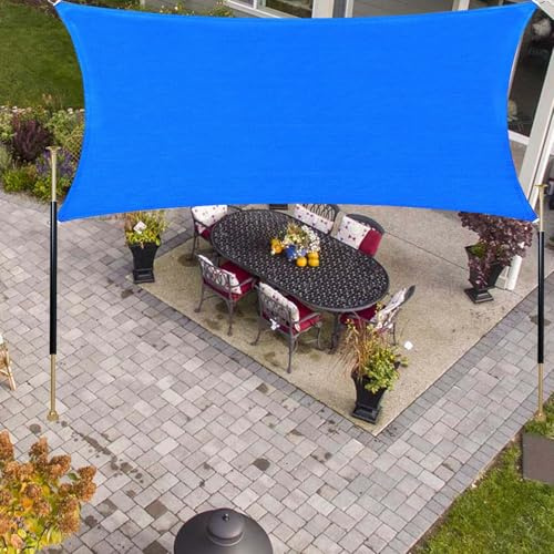 SRHIMEOS Tende a Vela da Esterno 6x8m, Vela Ombreggiante Protezione UV E Antivento, Vela Parasole Quadrata, Tessuto Ombra Terrazza HDPE Traspirante Antistrappo