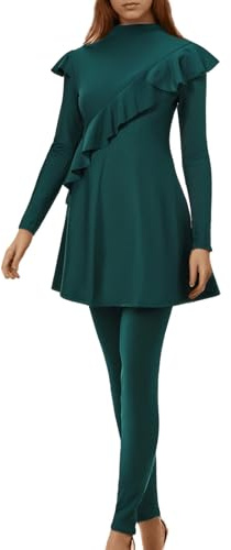 Femmes Maillots de Bain Musulmans Islamique Modest Couverture Complète Burkini Manches Longues Haut Pantalon Natation été Tenue de Plage Maillots Rashguards 3 Pièce Confortable