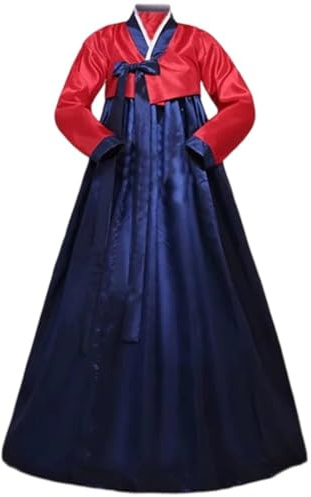 Uzztfa Ensemble Hanbok Traditionnel Coréen pour Femmes, Robe Hanbok Classique À Manches Longues, Costume De Cosplay pour Femmes, Costume De Danse De Mariage Coréen
