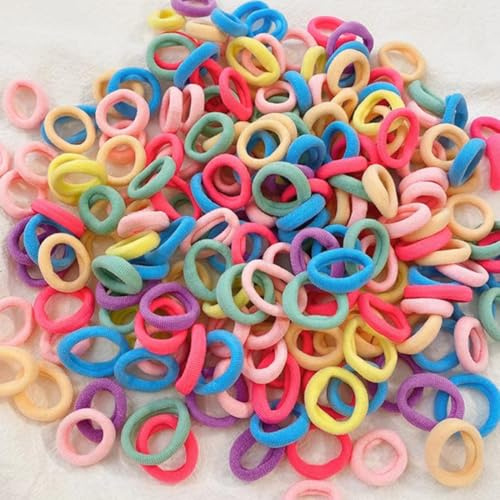 ZORVYN 3 Set (300 Unidades) Gomas de Pelo Elásticas Pequeñas, Suaves y Sin Metal para Bebés, Niñas y Niñas Pequeñas, Multicolor, Perfectas para Coletas y Peinados Infantiles