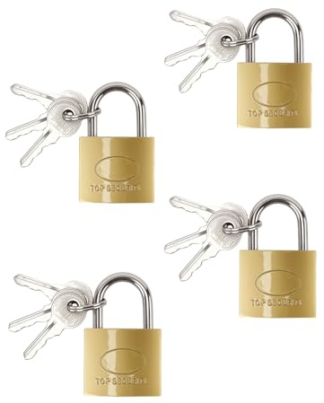 UCEC 4 Stück Mini Schloss mit Schlüssel, Vorhängeschloss Klein | Gepäckschlösser, Kofferschloss mit Schlüssel, 32mm Koffer Schloss, für Gepäck, Reisetaschen, Rucksäcke, Koffer, Ketten