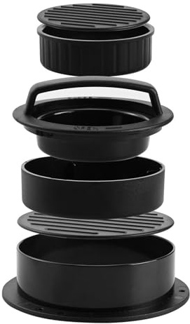 NINESHE 3 in 1 Stuffed Burger Press, Non Stick Easy Release Compact Portable Round Hamburger Press, Plastic Manual Meat Patty Maker for Meat, Beef, Veggie