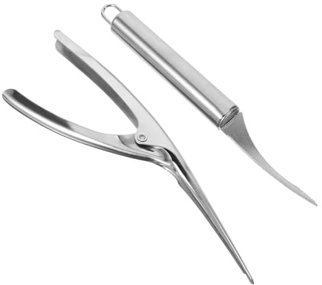 Hoement Attrezzo per Acciaio Resistente Sbucciatore Ergonomico e Portatile per Gamberi Detergente per Gamberetti e Squamatore Doppio Uso per Cucina Domestica