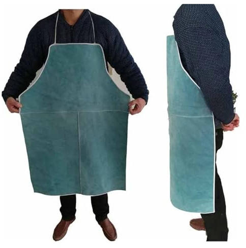Delantales de soldadura, protección térmica for soldador, ropa trabajo, cuero vaca, aislamiento térmico, delantal protector for(B)