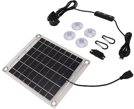Yechiry Kit de Bomba de Pozo Solar de 12 V CC, Panel Solar de 20 W, Bomba de Agua Sumergible con Elevación de Agua de 800 L/h de 16,4 Pies, Ideal para Fuentes, Pozos Profundos, Riego y Llenado de