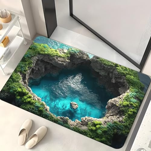 Generisch 3D Optische Täuschung Fußmatte – Lustiger Personalisierter Waschbarer Bodenbelag für Innen & Außen, rutschfeste Türmatte mit Wirbel-Illusion, Kreative Deko für Flur, Garten, Balkon