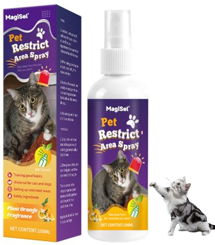 MagiSel Spray per Gatti, Spray Disabituante per Gatti, Dissuasori Pers Gattis E Sprays AntiGraffio Pers Gattis Divano, Uso Interno Ed Esterno, Protezione del Divano E Mobili 100 ML