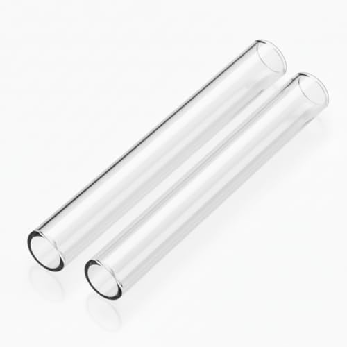 Set di 2 cannuccia in vetro (74 × 8 mm) – igienico, trasparente e lavabile – tubo di vetro riutilizzabile, cannuccia/cannuccia.