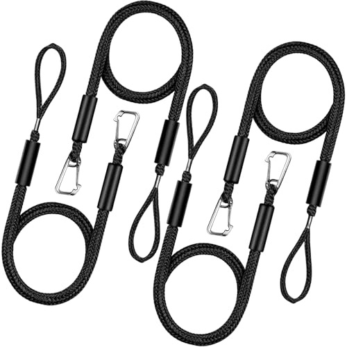 NICEWAT Festmacher Seil,Bootszubehör für Boote Dock, doppelt geflochtene Dockschnur, Dock Leine mit Haken Festmacher Seil für Boote, Kajak, Jetski, Pontoon, Kanu