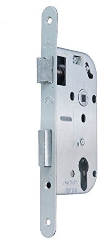 Bricard - Serrure à larder à cylindre galvanisé axe 40 mm A encastrer réversible bouts ronds NF