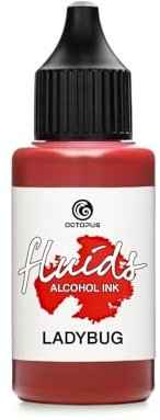 30ml Fluids Alcohol Ink Ladybug, Alkoholtinte für Fluid Art und Resin, rot | Transparente, schnell trocknende Künstlerfarbe für Alcohol Ink Art auf Yupo und glatten, nicht porösen Oberflächen