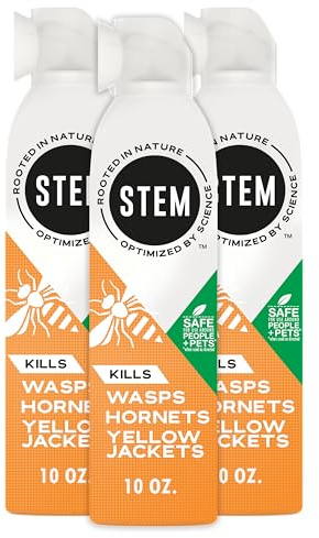 Stem Kills Wasps, Hornets And Yellow Jackets: Plant-Based Active Ingredient Bug Spray, Botanical Insecticide For Outdoor Use; 10 fl oz (Pack Of 3)