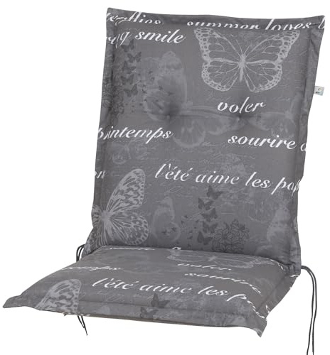 Kettler Polen KETTtex 2385 Auflage Niederlehner Bali extra grau Schmetterlinge 105x50x8 cm Sitzpolster