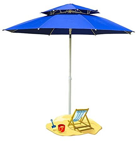 HDZNDH Sombrillas Terraza, Regulable en Altura, protección UV 50+, Varillas y Varillas de Metal, Grand Patio Sombrilla de Patio, para terraza jardín Playa Piscina (Color : White)