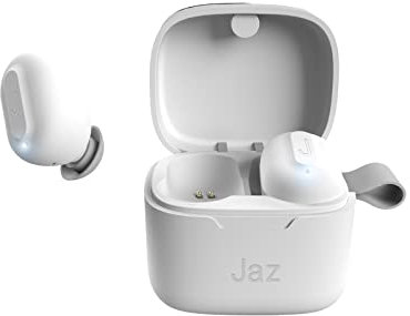 JAZ SBS Auricolari wireless TWS AIRON con custodia in metallo zigrinato, controlli touch, autonomia di 5 ore consecutive, utilizzabili in mono con tecnologia Dual Leader, colore bianco, Unica