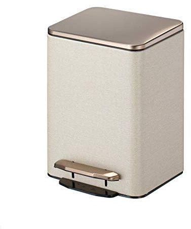 Cubo de Basura para Oficina Luz de lujo de basura de acero inoxidable pedal puede Hogares cubo de basura con tapa cuadrado de la manera creativa del pedal bote de basura en 4 colores Cubo de Reciclaje