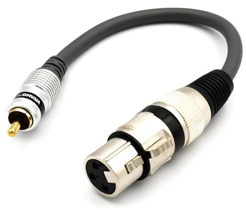 VITALCO XLR Buchse auf Cinch Stecker Adapter Mikrofon 3 Polig auf Chinch Audio Kabel Adapter