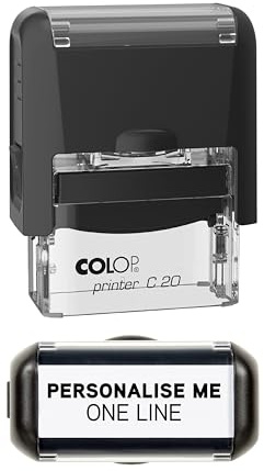 Custom Stamp with Black Ink Personalised Self-Inking Business Address Rubber - 38 x 14mm (1 Line)