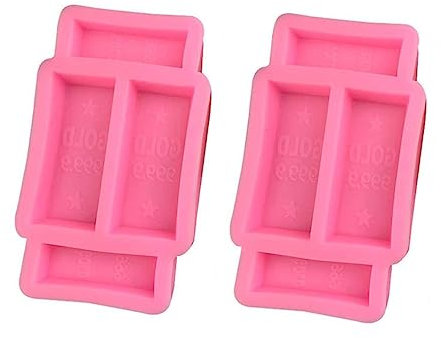 jojofuny 2pcs Pink Gold Brick Silicone Mold Candy Mould Chocolate Mold for Home Baking and Candy Making