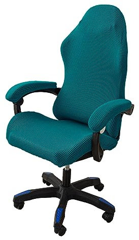 Funda Silla Gaming Elásticas con Brazos 4 Piezas Ajustables,Funda Ergonómicas para Silla de Juegos de Oficina,Funda de Sillas Gamer Racing Protectora Lavable Extraíble,No Incluye Sillas,Azul Peacock