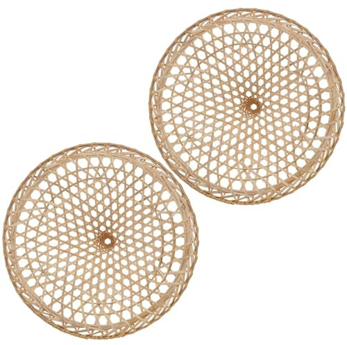 2 Pz Paralume Lampada a Sospensione Di Vimini Cappello in Tessuto Naturale Secchio Di Paglia Intrecciata Cappello Vietnamita Paralumi Da Parete Da Donna Alla Moda Bambù Plafoniera