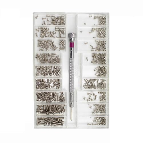 500 Pcs Phillips Screw Kit, Mini Electronic Repair Accessories Set with Plastic Box for Laptop/Jewellry/Watch/Spectacles (Set F)